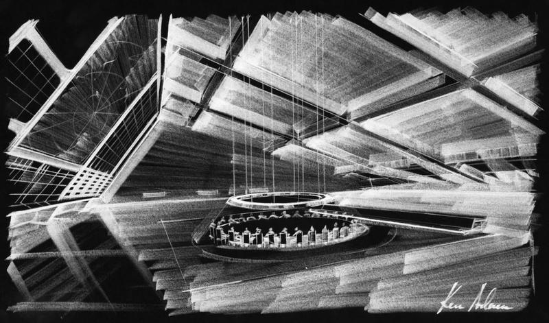 War Room design for “Dr. Strangelove, Or: How I Learned To Stop Worrying And Love The Bomb”